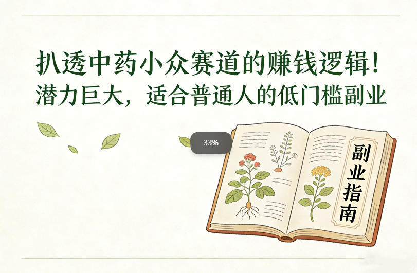 扒透中药小众赛道的賺米逻辑，潜力巨大，适合普通人的低门槛副业-锦程资源站