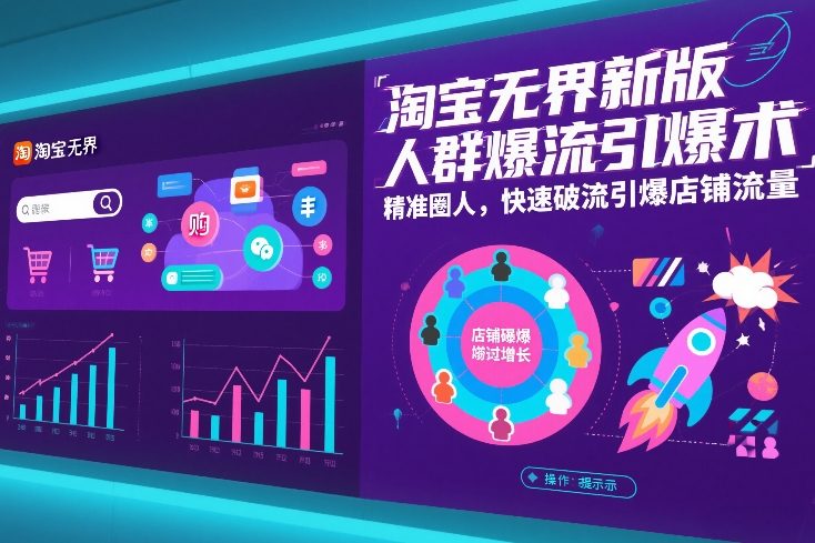 淘宝无界新版人群爆流引爆术，精准圈人，快速破流引爆店铺流量-锦程资源站