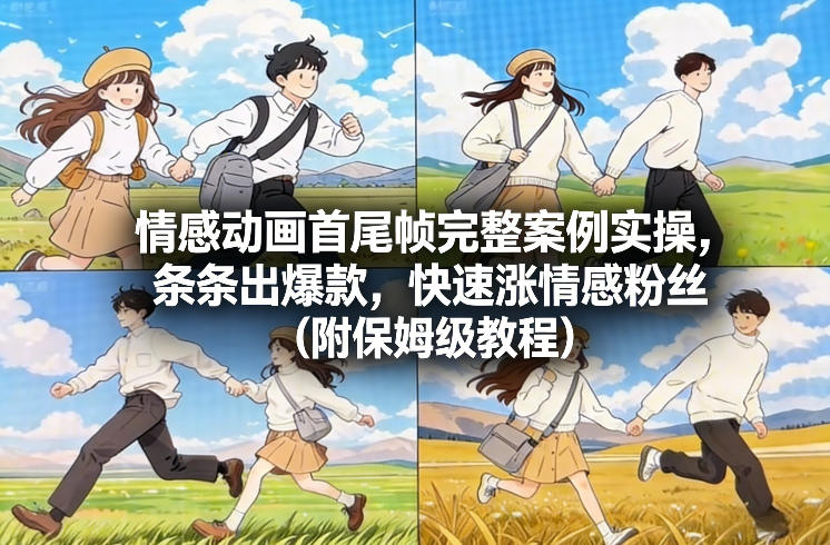 情感动画首尾帧完整案例实操，条条出爆款，快速涨情感粉丝（附保姆级教程）-锦程资源站