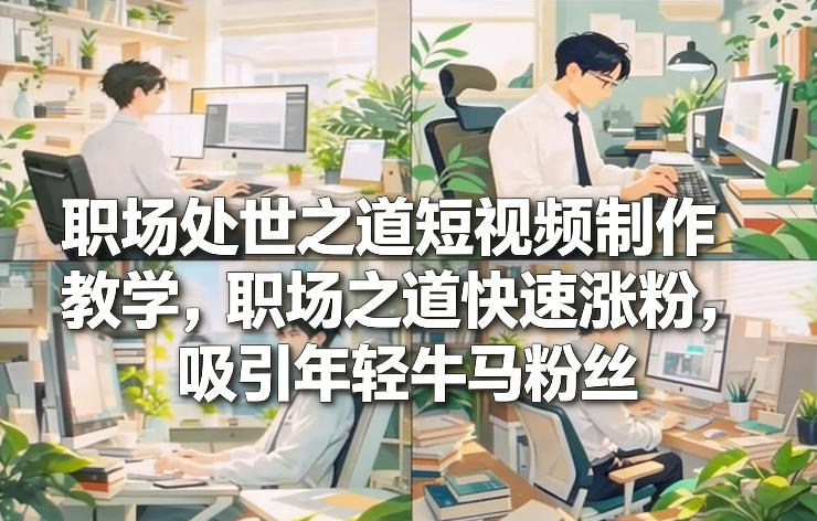 职场处世之道短视频制作教学，职场之道快速涨粉，吸引年轻牛马粉丝-锦程资源站