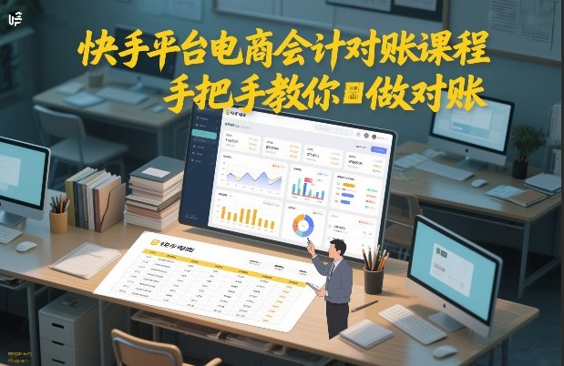 快手平台电商会计对账课程，手把手教你做对账-锦程资源站