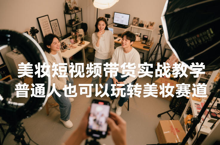 美妆短视频带货实战教学，普通人也可以玩转美妆赛道-锦程资源站