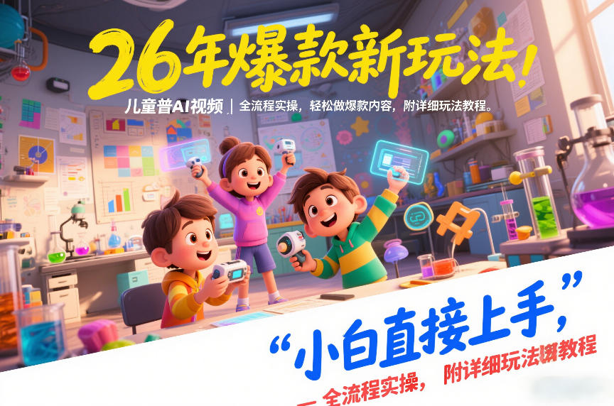 26年爆款新玩法，儿童科普AI视频，全流程实操，轻松做爆款内容，小白直接上手，附详细玩法教程-锦程资源站