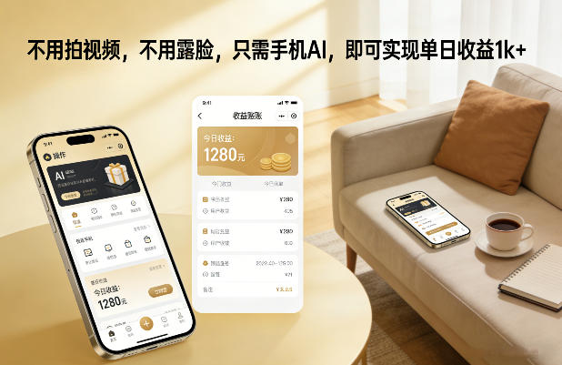 不用拍视频，不用露脸，只需手机AI，即可实现单日收益1k+【揭秘】-锦程资源站