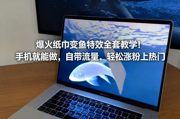 爆火纸巾变鱼特效全套教学！手机就能做，自带流量，轻松涨粉上热门-锦程资源站