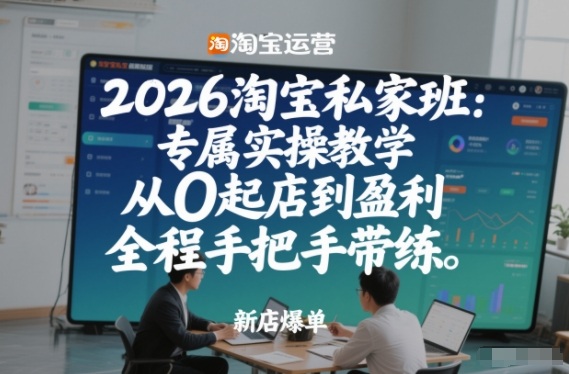 2026淘宝私家班：专属实操教学，从0起店到盈利，全程手把手带练-锦程资源站