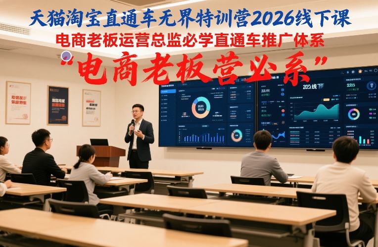 天猫淘宝直通车无界特训营2026线下课，电商老板运营总监必学直通车推广体系-锦程资源站