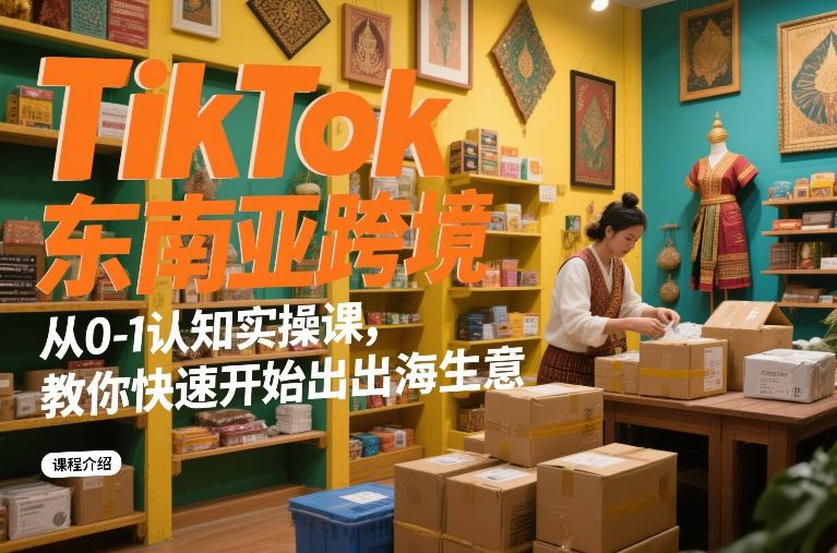 TikTok东南亚跨境从0-1认知实操课，教你快速开始出海生意-锦程资源站