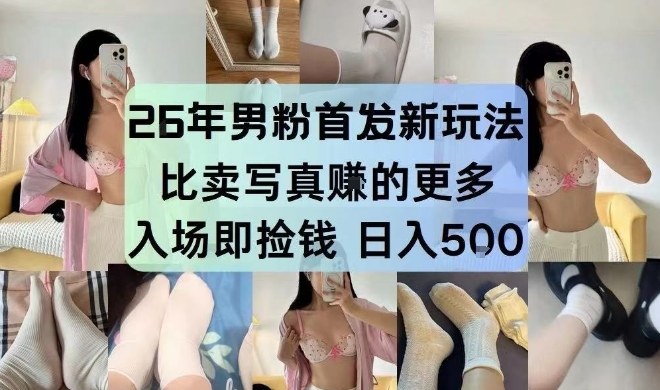26年男粉首发最新3.0玩法，独此一家，比卖写真賺的更多，入场即捡钱，日入5张【揭秘】-锦程资源站
