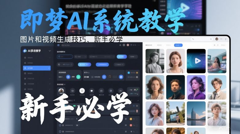 即梦AI系统教学，图片和视频生成技巧，新手必学-锦程资源站