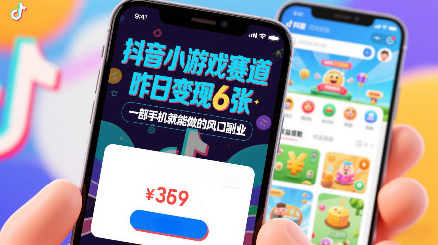 抖音小游戏赛道，昨日变现600+，零基础一部手机就能做的风口副业【揭秘】-锦程资源站