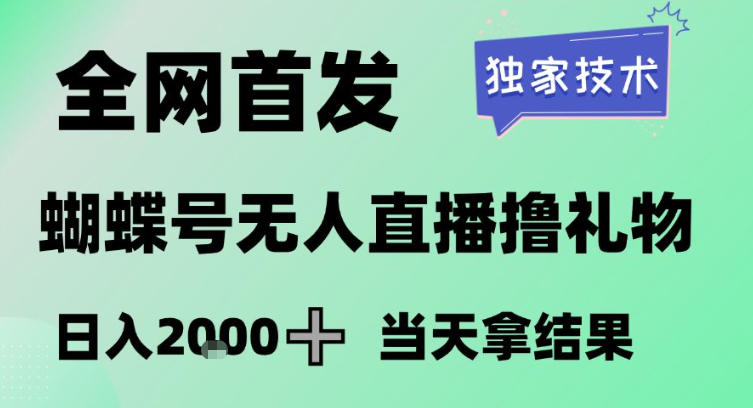 2026最新蝴蝶号无人直播掘金，独家技术，全网首发小白做了一个月收益3W，长期稳定可做【揭秘】-锦程资源站