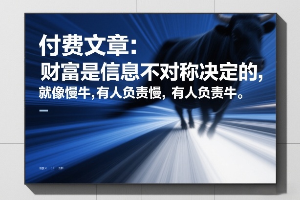 付费文章：财富是信息不对称决定的，就像慢牛，有人负责慢，有人负责牛-锦程资源站