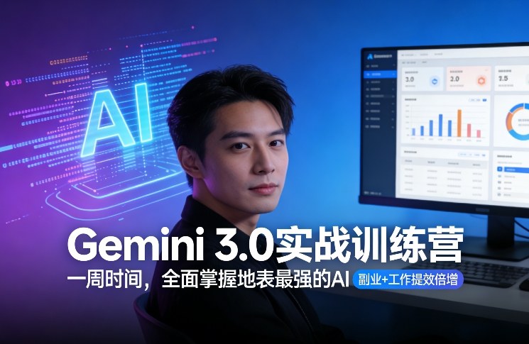Gemini 3.0实战训练营,一周时间,全面掌握地表最强的AI,副业+工作提效倍增