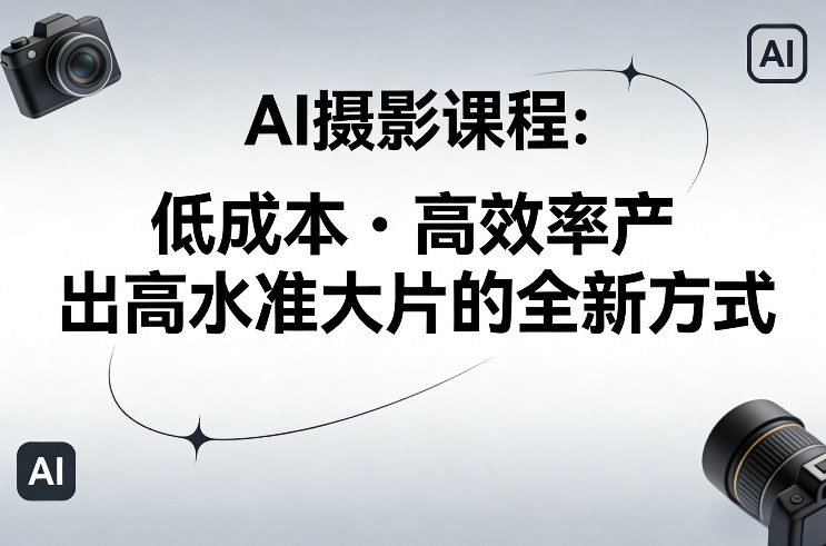 AI摄影课程，低成本高效率产出高水准大片的全新方式-锦程资源站