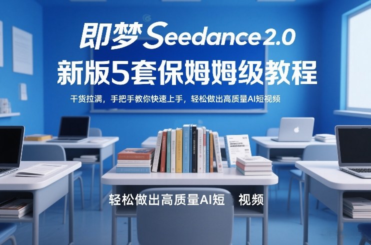 即梦Seedance2.0新版5套保姆级教程，干货拉满，手把手教你快速上手，轻松做出高质量AI短视频-锦程资源站