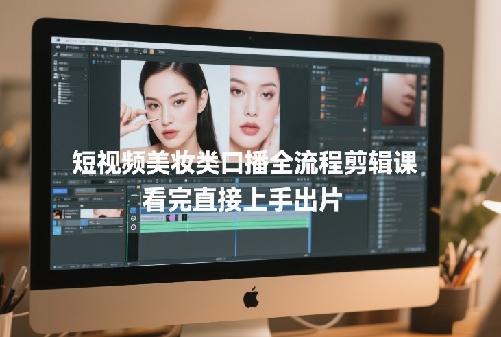 短视频美妆类口播全流程剪辑课，看完直接上手出片-锦程资源站