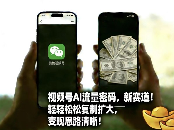 视频号AI流量密码新赛道，轻轻松松复制扩大，变现思路清晰-锦程资源站