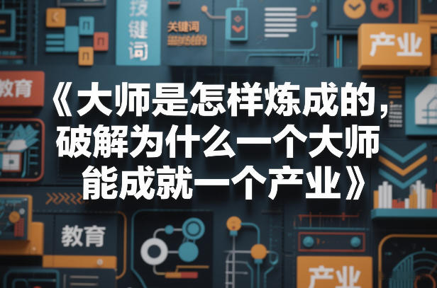 大师是怎样炼成的，破解为什么一个大师，能成就一个产业【电子书】-锦程资源站