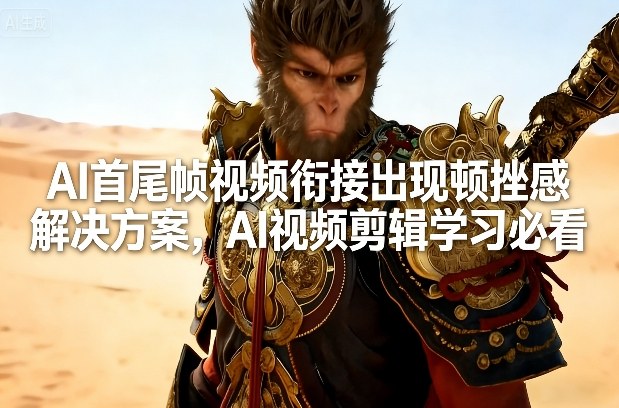 AI首尾帧视频衔接出现顿挫感解决方案，AI视频剪辑学习必看-锦程资源站