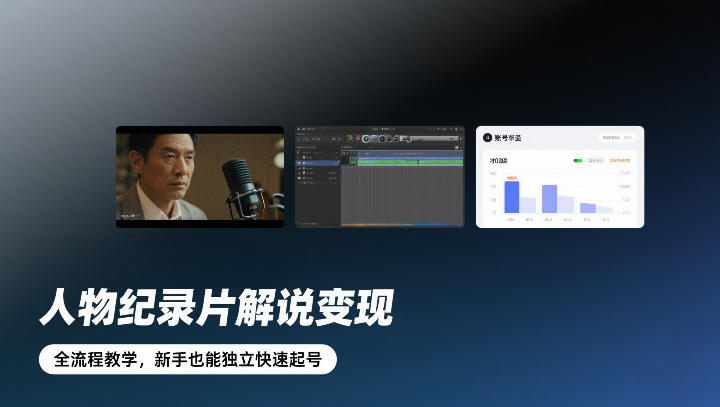 人物纪录片解说变现，全流程教学，新手也能独立快速起号-锦程资源站