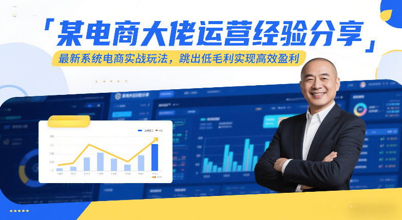 某电商大佬运营经验分享，最新系统电商实战玩法，跳出低毛利实现高效盈利-锦程资源站