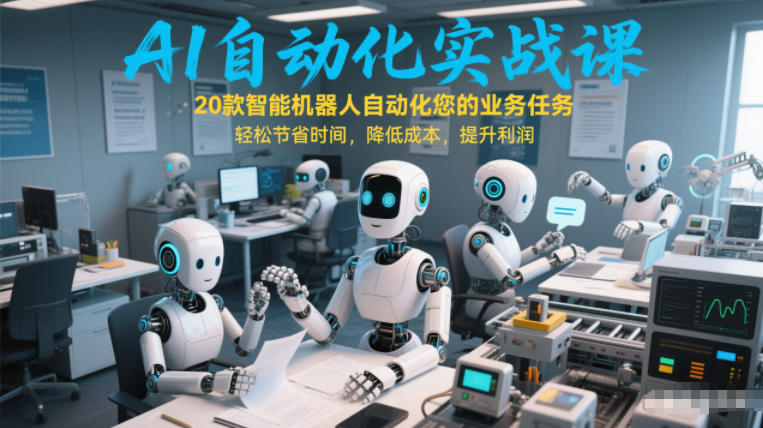 AI自动化实战课：20款智能机器人自动化您的业务任务，轻松节省时间，降低成本，提升利润-锦程资源站