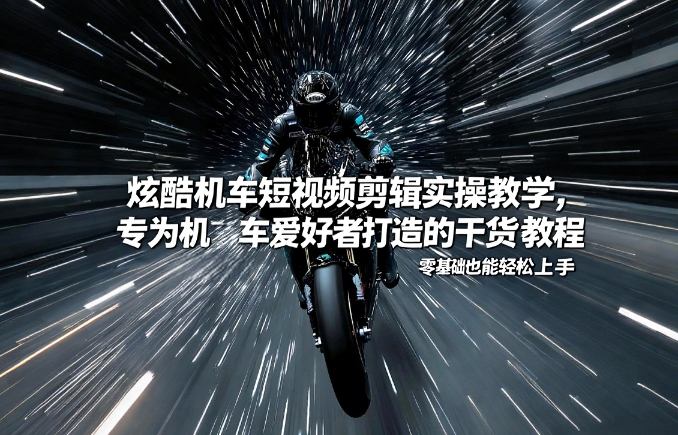 炫酷机车短视频剪辑实操教学，专为机车爱好者打造的干货教程，零基础也能轻松上手-锦程资源站