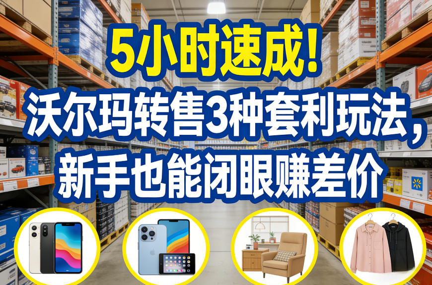 5小时速成！沃尔玛转售3种套利玩法，新手也能闭眼賺差价-锦程资源站