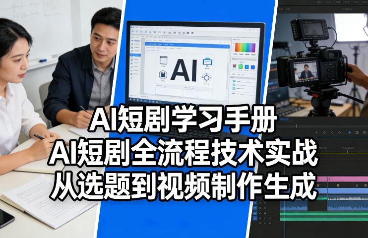 AI短剧学习手册，AI短剧全流程技术实战，从选题到视频制作生成-锦程资源站