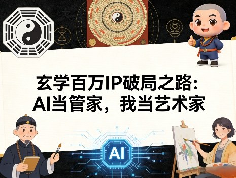 玄学百万IP破局之路：AI当管家，我当艺术家-锦程资源站