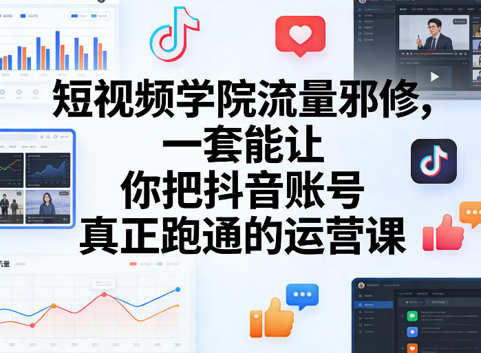 短视频学院流量邪修,一套能让你把抖音账号真正跑通的运营课-锦程资源站