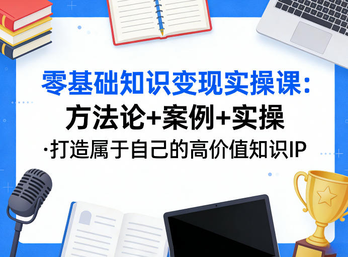 零基础知识变现实操课,方法论+案例+实操,打造属于自己的高价值知识IP-锦程资源站