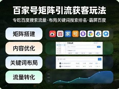 百家号矩阵引流获客玩法,专吃百度搜索流量,布局关键词搜索排名,霸屏百度-锦程资源站