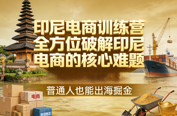 印尼电商训练营，全方位破解印尼电商的核心难题，普通人也能出海掘金-锦程资源站