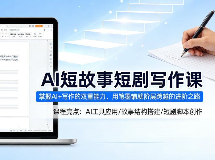 AI短故事短剧写作课，掌握AI+写作的双重能力，用笔墨铺就阶层跨越的进阶之路-锦程资源站