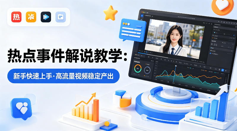 某大V的热点事件解说教学,新手也能快速上手,稳定产出高流量解说视频-锦程资源站