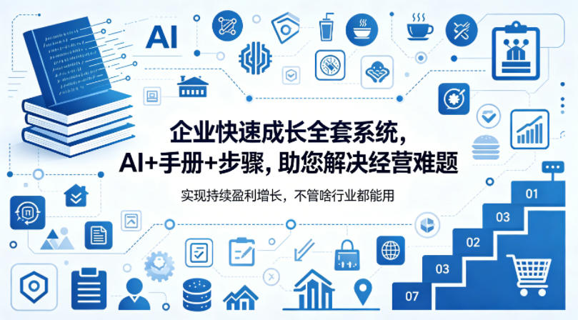 企业快速成长全套系统，AI+手册+步骤，助您解决经营难题，实现持续盈利增长，不管啥行业都能用-锦程资源站