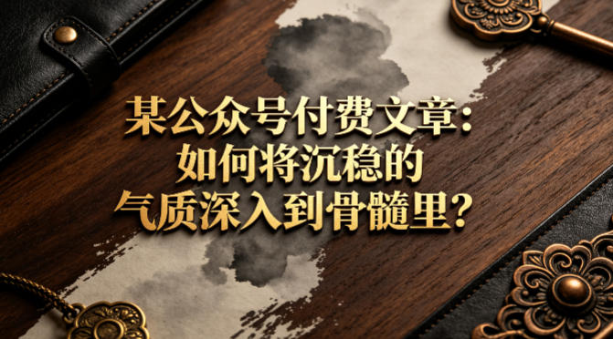某公众号付费文章：如何将沉稳的气质深入到骨髓里？-锦程资源站