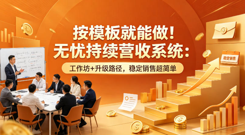 按模板就能做！无忧持续营收系统：工作坊+升级路径，稳定销售超简单【原创双语字幕】-锦程资源站