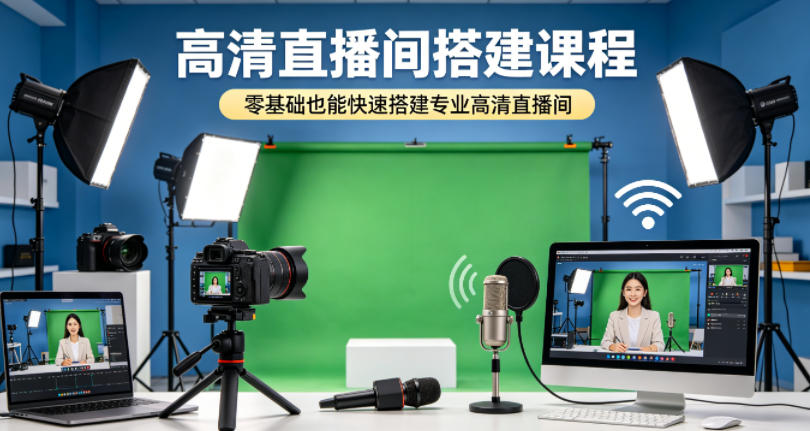 高清直播间搭建课程，零基础也能快速搭建专业高清直播间-锦程资源站