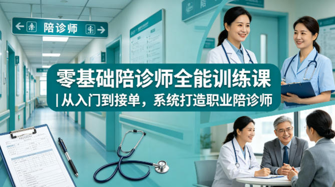 零基础陪诊师全能训练课｜从入门到接单，系统打造职业陪诊师-锦程资源站