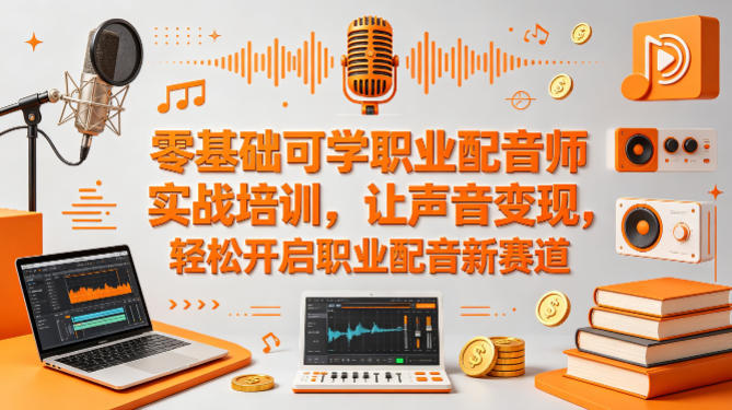 零基础可学职业配音师实战培训，让声音变现，轻松开启职业配音新赛道-锦程资源站