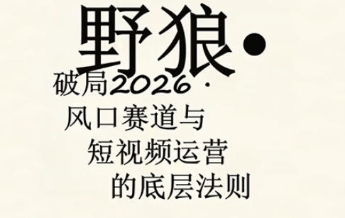 野狼团队·多平台实操运营课，覆盖AI口播、服装、好物、漫剪等热门玩法（更新4月29日）-锦程资源站