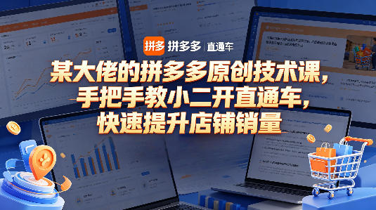 某大佬的拼多多原创技术课，手把手教小二开直通车，快速提升店铺销量-锦程资源站