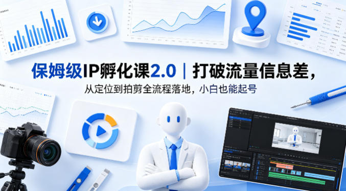 保姆级IP孵化课2.0｜打破流量信息差，从定位到拍剪全流程落地，小白也能起号-锦程资源站