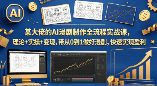 某大佬的AI漫剧制作全流程实战课，理论+实操+变现，带从0到1做好漫剧，快速实现盈利-锦程资源站