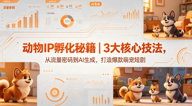 动物IP孵化秘籍｜3大核心技法，从流量密码到AI生成，打造爆款萌宠短剧-锦程资源站