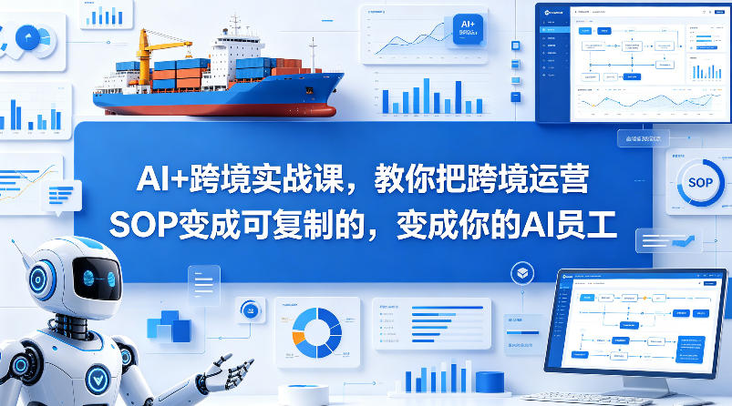 AI+跨境实战课，教你把跨境运营S0变成可复制的，变成你的AI员工-锦程资源站