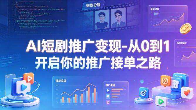AI短剧推广变现-从0到1开启你的推广接单之路-锦程资源站